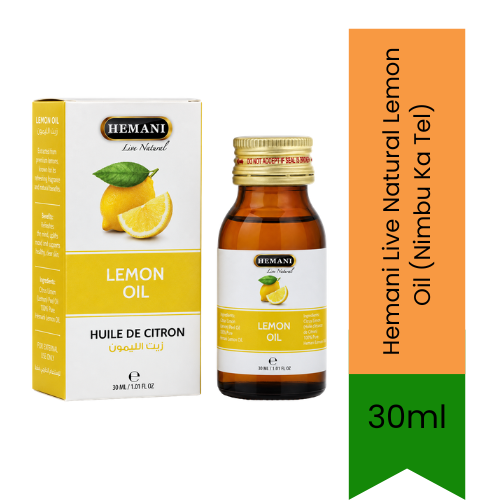 Hemani Live Natural Lemon Oil (Nimbu Ka Tel) | 30ml - Skin Care(For External Use Only)