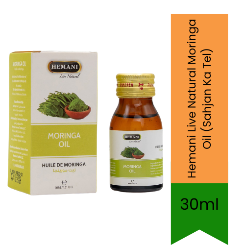 Hemani Live Natural Moringa Oil (Sahjan Ka Tel) | 30ml - Hair & Skin Care (For External Use Only)