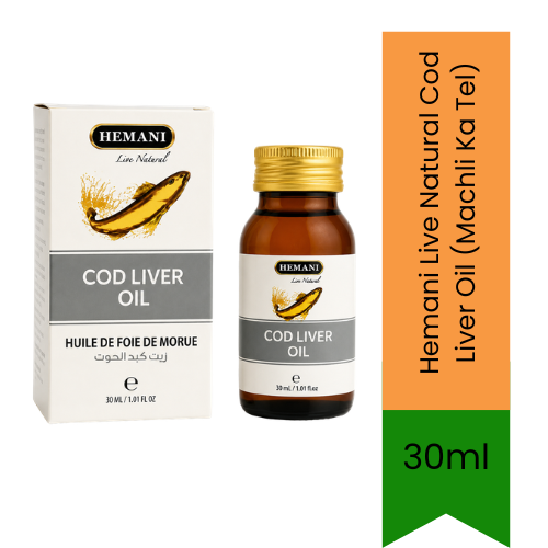 Hemani Live Natural Cod Liver Oil (Machli Ka Tel) | 30ml - For External Use Only