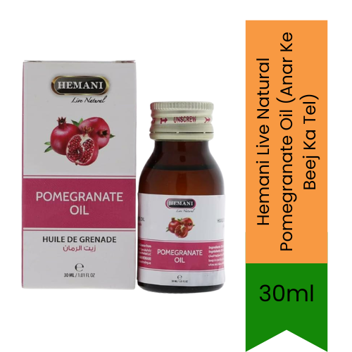 Hemani Live Natural Pomegranate Oil (Anar Ke Beej Ka Tel) | 30ml - Skin Care(For External Use Only)