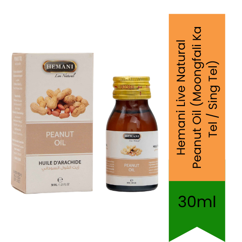 Hemani Live Natural Peanut Oil (Moongfali Ka Tel / Sing Tel) | 30ml - Skin Care(For External Use Only)