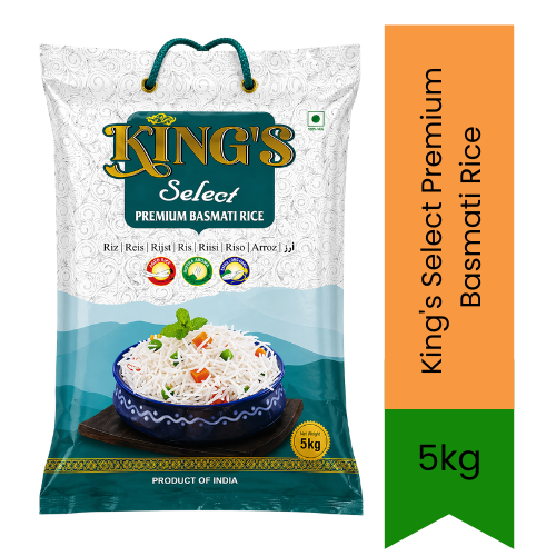 King’s Select Premium Basmati Rice 5kg | Aromatic Long Grain Rice | Perfect for Jollof-Style Rice, Pilaf & Creamy Risotto | South Africa | India Bazaar