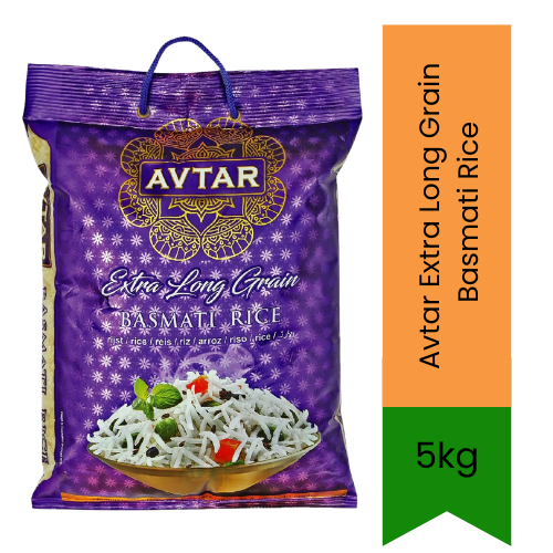 Avtar Extra Long Grain Basmati Rice 5kg | Premium Aged Rice | Long Fluffy Non-Sticky Grains | Perfect for Pilaf & Creamy Risotto | South Africa | India Bazaar