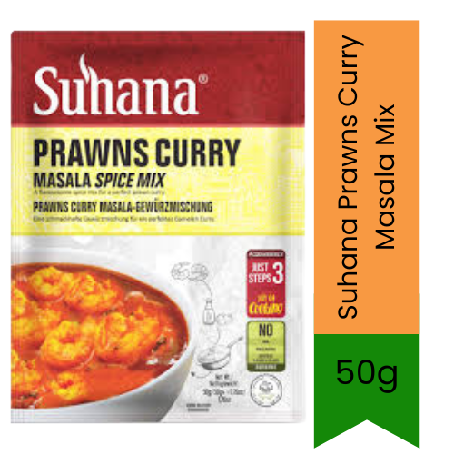 Suhana Prawns Curry Masala | 50g - Authentic Indian Spice Mix for Prawn Curry, Seafood Dishes & Grilled Prawns, Rich Flavor & Easy Cooking | South Africa | India Bazaar