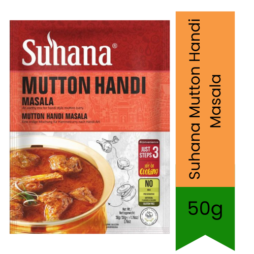 Suhana Mutton Handi Masala | 50g - Traditional Spice Blend for Mutton Curry & Handi Recipes, Rich Flavor & Easy Cooking | South Africa | India Bazaar