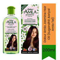 Dabur Amla Jasmine Hair Oil (Sugandhit Aariyal Amla Tel) | 200ml - Light Non-Sticky Hair Nourishment Formula | Infused with Amla & Soothing Jasmine Aroma for Long, Shiny, Strong & Beautiful Strands | South Africa | India Bazaar