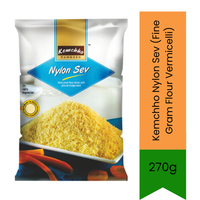 Kemchho Nylon Sev (Fine Gram Flour Vermicelli) | 270g - Ultra-Thin Crispy Fried Chickpea Flour Sev | Perfect Crunchy Topping for Indian Street Food Chaat, Sev Puri & Bhel Puri | South Africa | India Bazaar