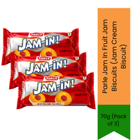 Parle Jam In Fruit Jam Biscuits (Jam Cream Biscuit) | 70g (Pack of 3) - Sweet Fruit Jam Centered Cookies for Toddlers & Lunchboxes, Delicious Melt-in-Mouth Texture | South Africa | India Bazaar