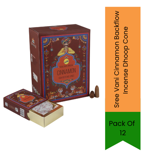 Sree Vani Cinnamon Backflow Incense Cones 120 Pack | Warm Cinnamon Fragrance for Relaxation, Home Ambience & Backflow Burners | South Africa | India Bazaar