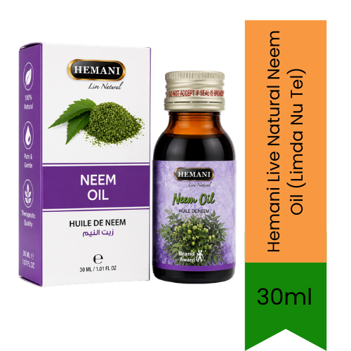 Hemani Live Natural Neem Oil (Limda Nu Tel) | 30ml - Hair & Skin Care (For External Use Only)