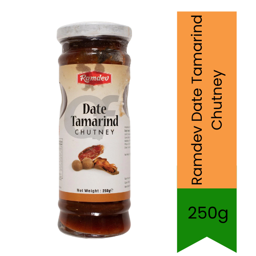 Ramdev Date Tamarind Chutney (Khajur Imli Chutney) | 250g - Sweet & Tangy Chutney for Chaat, Samosas & Snacks, Authentic Street Food Taste | South Africa | India Bazaar