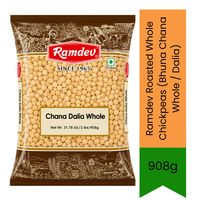 Ramdev Roasted Whole Chickpeas (Bhuna Chana Whole / Dalia) - Crunchy Roasted Gram Snack for Making Traditional Indian Chutneys & Chana Chaat | Nutritious Protein-Rich Healthy Pulse for Daily Wellness | South Africa | India Bazaar