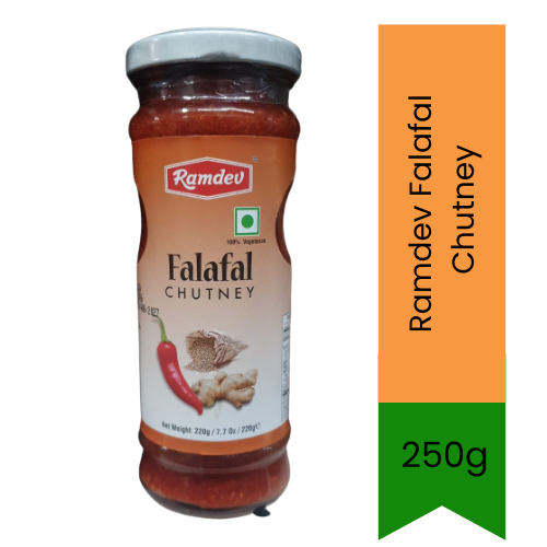 Ramdev Falafel Chutney | 250g - Flavorful Dip for Falafel, Wraps & Snacks, Enhances Mediterranean & Fusion Dishes | South Africa | India Bazaar