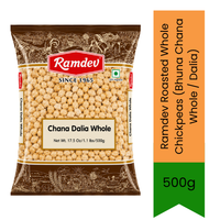 Ramdev Roasted Whole Chickpeas (Bhuna Chana Whole / Dalia) - Crunchy Roasted Gram Snack for Making Traditional Indian Chutneys & Chana Chaat | Nutritious Protein-Rich Healthy Pulse for Daily Wellness | South Africa | India Bazaar