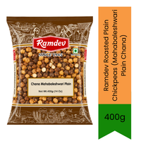 Ramdev Roasted Plain Chickpeas (Mahabaleshwari Plain Chana) - Crispy Oil-Free Snack for Daily Healthy Munching | Premium Quality High-Protein & Fibre-Rich Roasted Gram to Boost Energy Levels Naturally | South Africa | India Bazaar