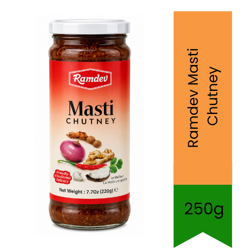 Ramdev Masti Chutney | 250g - Flavorful Multi-Purpose Chutney for Snacks, Rolls & Sandwiches, Ready to Serve Convenience | South Africa | India Bazaar