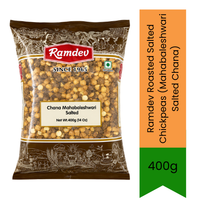 Ramdev Roasted Salted Chickpeas (Mahabaleshwari Salted Chana) - Crunchy Oil-Free Snack for Daily Healthy Munching | Premium Quality High-Protein Roasted Gram Infused with Iodized Salt for Classic Savoury Taste | South Africa | India Bazaar