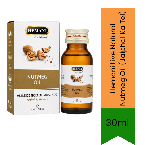 Hemani Live Natural Nutmeg Oil (Jaiphal Ka Tel) | 30ml - For External Use Only