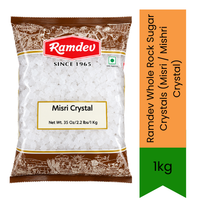 Ramdev Whole Rock Sugar Crystals (Misri / Mishri Crystal) - Pure & Natural Sweetener for Indian Desserts, Mukhwas Mouth Fresheners & Pooja Prasad | Offers a Mild Refreshing Sweetness & Helps Soothe the Throat | South Africa | India Bazaar