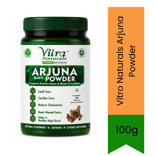 Vitro Naturals Arjuna Powder (Terminalia Arjuna Herb) | 100g - Pure Ayurvedic Botanical Supplement for Heart Wellness, Cardioprotective Care & Blood Pressure Balance | South Africa | India Bazaar