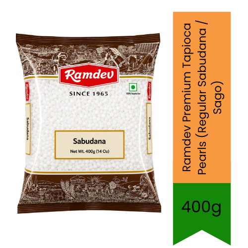 Ramdev Premium Tapioca Pearls (Regular Sabudana / Sago) - High-Quality Sago Seeds Perfect for Making Traditional Khichdi, Kheer & Vrat Fasting Food | Nutrient-Rich Carbohydrate Source for Wholesome Energy | South Africa | India Bazaar