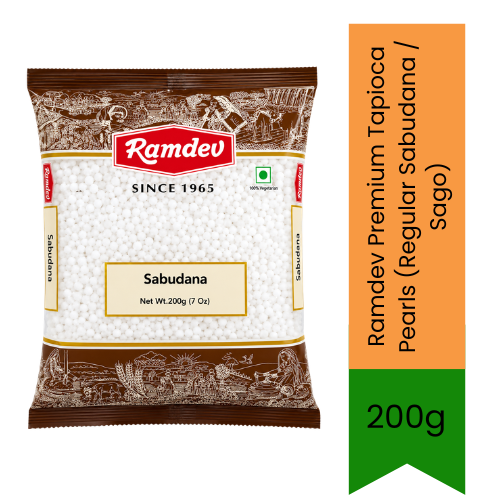 Ramdev Premium Tapioca Pearls (Regular Sabudana / Sago) - High-Quality Sago Seeds Perfect for Making Traditional Khichdi, Kheer & Vrat Fasting Food | Nutrient-Rich Carbohydrate Source for Wholesome Energy | South Africa | India Bazaar