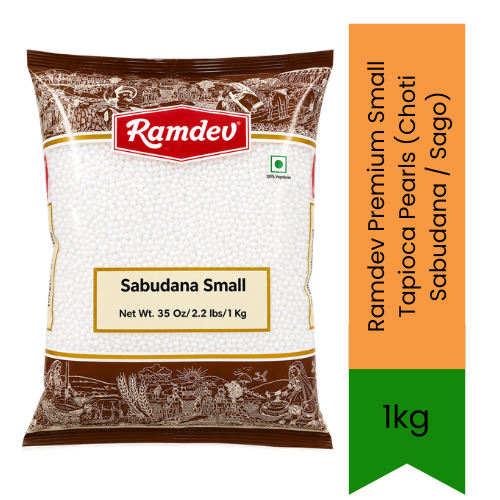 Ramdev Premium Small Tapioca Pearls (Choti Sabudana / Sago) - High-Quality Mini Sago Seeds Perfect for Traditional Vrat Fasting Kheer, Khichdi & Papad | Quick-Soaking Nutrient-Rich Energy Source | South Africa | India Bazaar