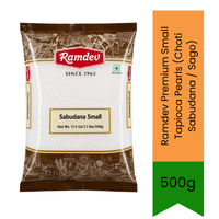 Ramdev Premium Small Tapioca Pearls (Choti Sabudana / Sago) - High-Quality Mini Sago Seeds Perfect for Traditional Vrat Fasting Kheer, Khichdi & Papad | Quick-Soaking Nutrient-Rich Energy Source | South Africa | India Bazaar