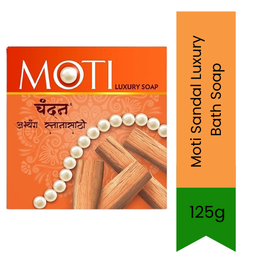Moti Sandal Luxury Bath Soap (Chandan Ayurvedic Bar) | 150g - Iconic Long-Lasting Rich Sandalwood Essential Oil Soap for Premium Skin Softness & Cooling Cooling | South Africa | India Bazaar