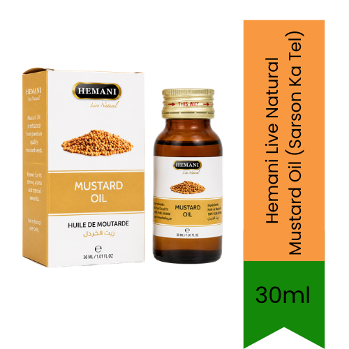 Hemani Live Natural Mustard Oil (Sarson Ka Tel) | 30ml - Skin Care(For External Use Only)