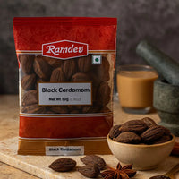 Ramdev Black Cardamom Pods (Badi Elaichi) | 50g - Authentic Smoky Spice for Rich Meat Curries, Biryani & Bold Garam Masala Mixes | South Africa | India Bazaar