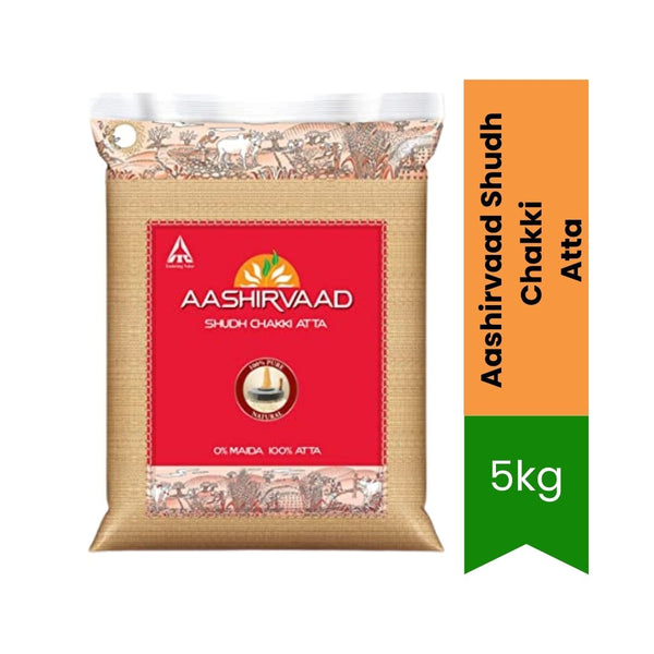 Aashirvaad Shudh Chakki Atta – 100% Pure Whole Wheat Flour, Stone-Ground Perfection|BB:24.OCT.2025