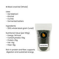 IB Whole Black Lentils 1kg (Black Urad / Sabut Urad / Black Gram) | Smart Buy, High Protein & Rich Flavour | Perfect for Soups, Curries & Meals | South Africa | India Bazaar