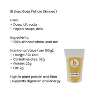 IB Whole White Lentils 1kg (Urad Gota / Whole Skinned Urad Dal) | 1kg
