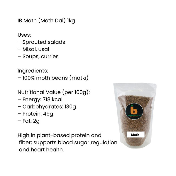 IB Moth Dal (Math) – 1Kg | Nutrient-Rich Whole Matki Beans