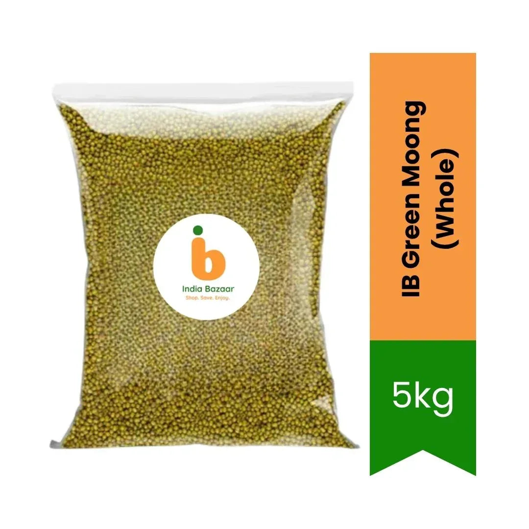 IB Whole Green Beans 5kg (Green Gram / Moong) | Smart Saver, High Protein & Nutrient Rich | Perfect for Sprouts, Curries & Meals | South Africa | India Bazaar