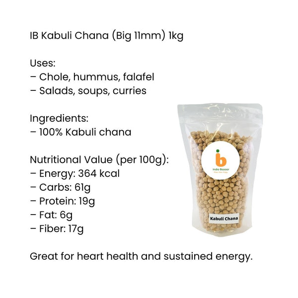 IB Kabuli Chana 1Kg – Big Chickpeas (Chana / Chole / Whole Boontjie)