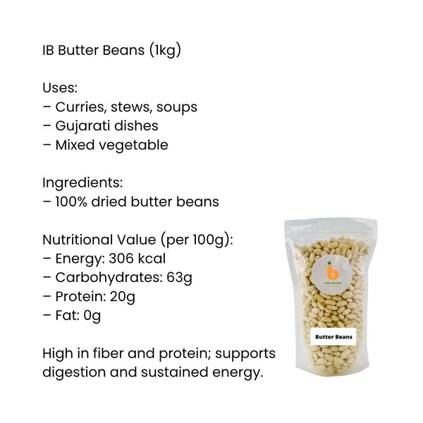 IB Butter Beans 1Kg – Double Beans / Madagascar Boontjies