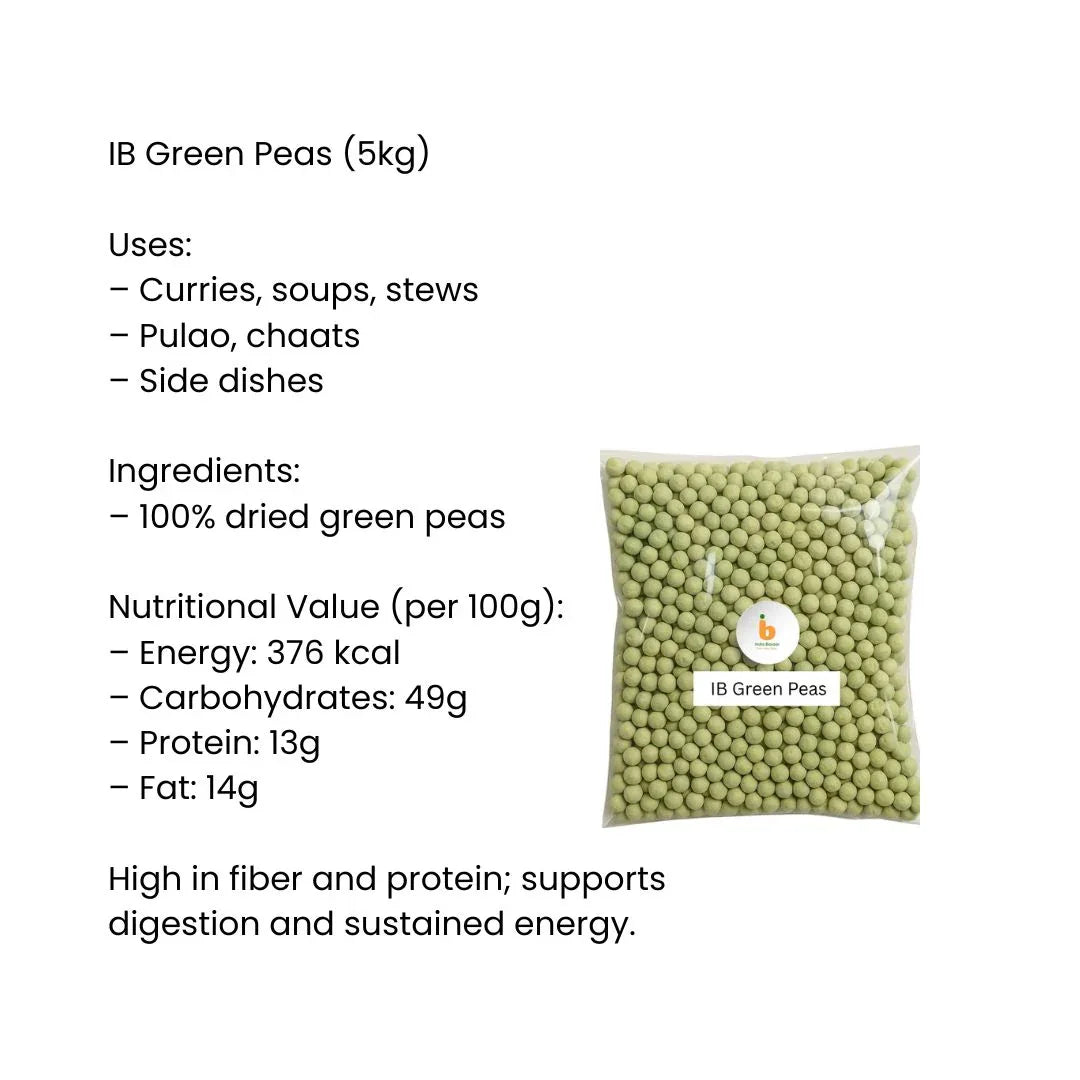 IB Green Peas – Dried Green Boontjies (Whole Peas / Matar) | 5kg
