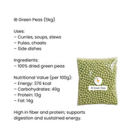 IB Green Peas – Dried Green Boontjies (Whole Peas / Matar) | 5kg
