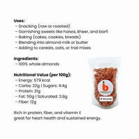 IB Almonds – Whole Badam (Premium Raw Boontjies)