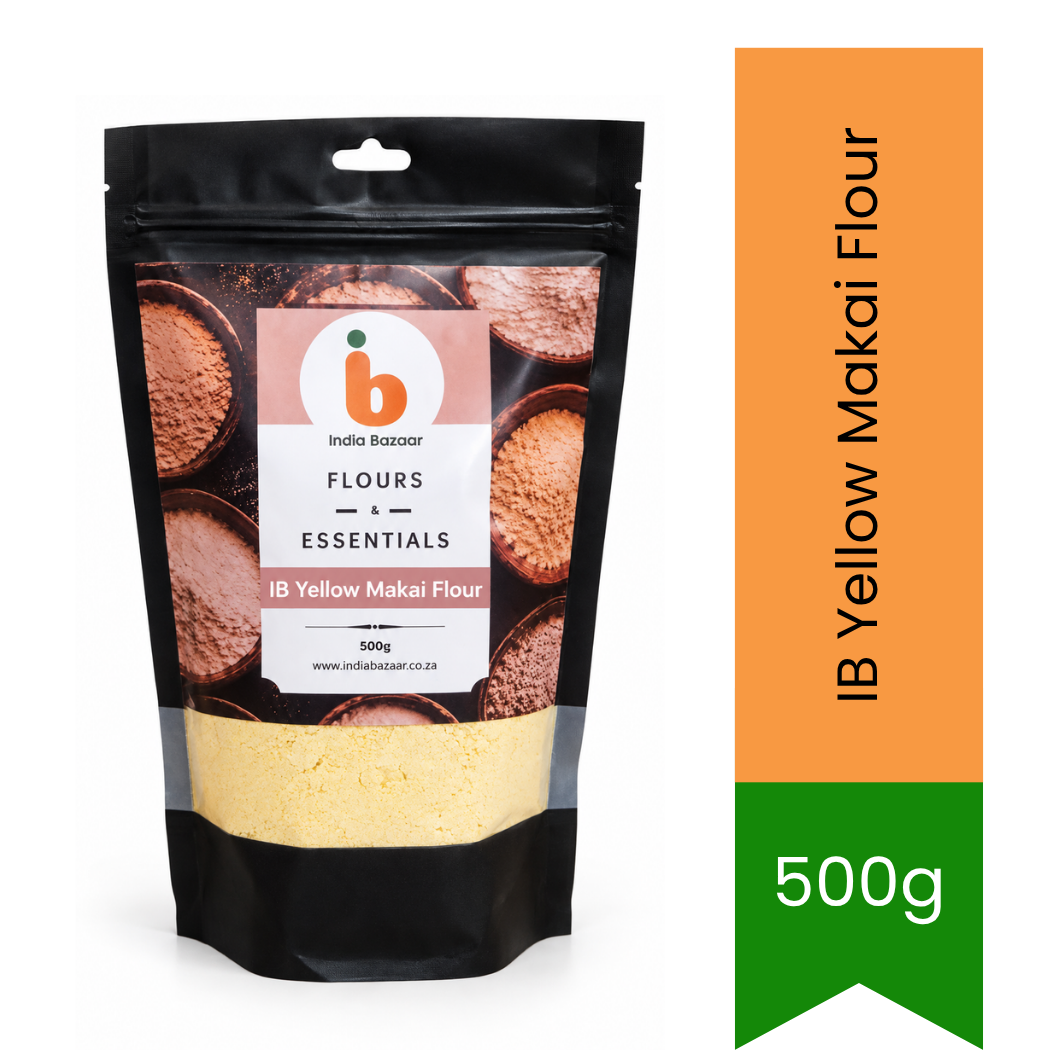 IB Yellow Makai Flour (Yellow Corn Flour) - Premium Fine Milled Flour | Authentic Texture & Taste for Rotis, Breads & Traditional Recipes | South Africa | India Bazaar