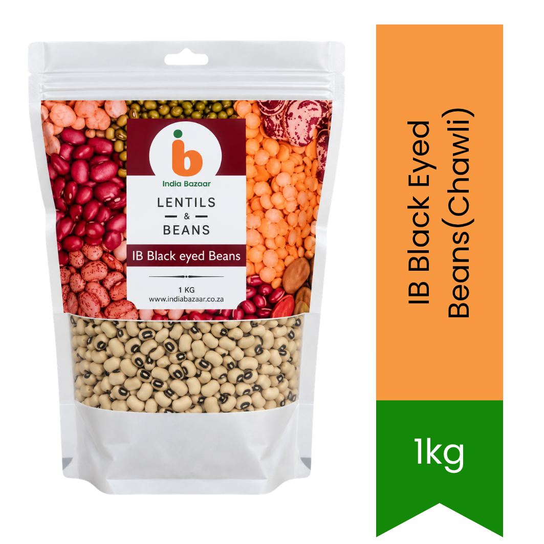 IB Black Eyed Beans (Lobia / Chawli) - Quick-Soaking Mild Creamy Field Beans for Savoury African-Indian Stews & Traditional Soups | South Africa | India Bazaar