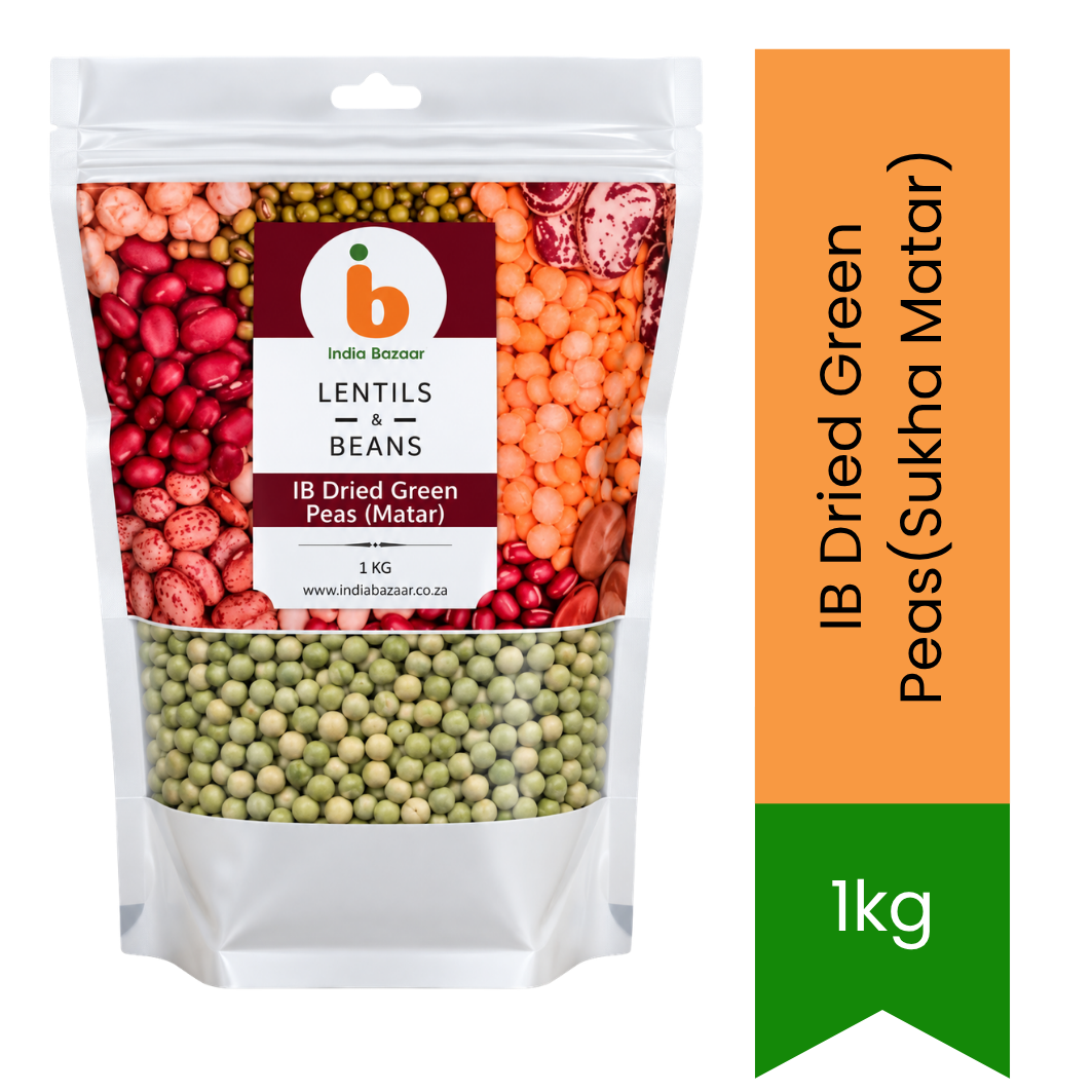 IB Dried Green Peas (Sukha Hara Matar) - Premium Whole Pulses & Pantry Staple | Rich Protein Source, Tender Texture & Wholesome Cooking | South Africa | India Bazaar