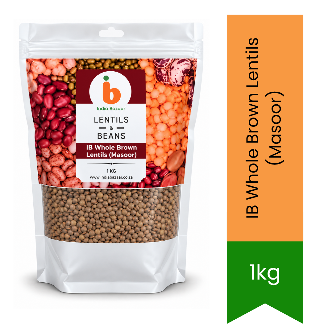 IB Whole Brown Lentils (Sabut Masoor) - Premium Pulses & Pantry Staple | Rich Protein Source, Earthy Flavor & Wholesome Cooking | South Africa | India Bazaar