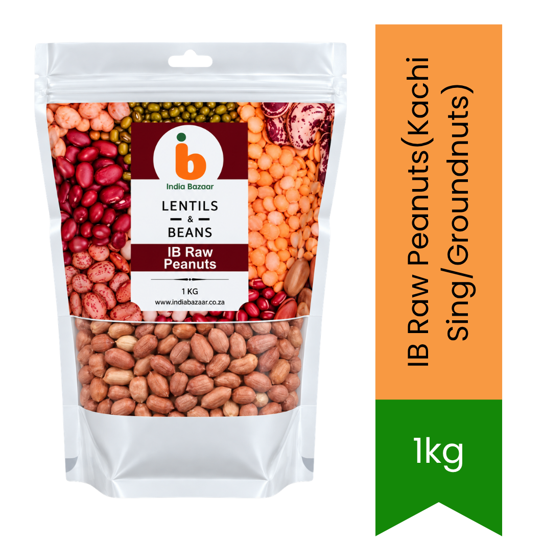 IB Raw Peanuts (Kachi Sing / Groundnuts) - Premium Whole Unroasted Red Skin Kernels for Boiling, Frying Farsans & Making Peanut Chikki Sweets | South Africa | India Bazaar