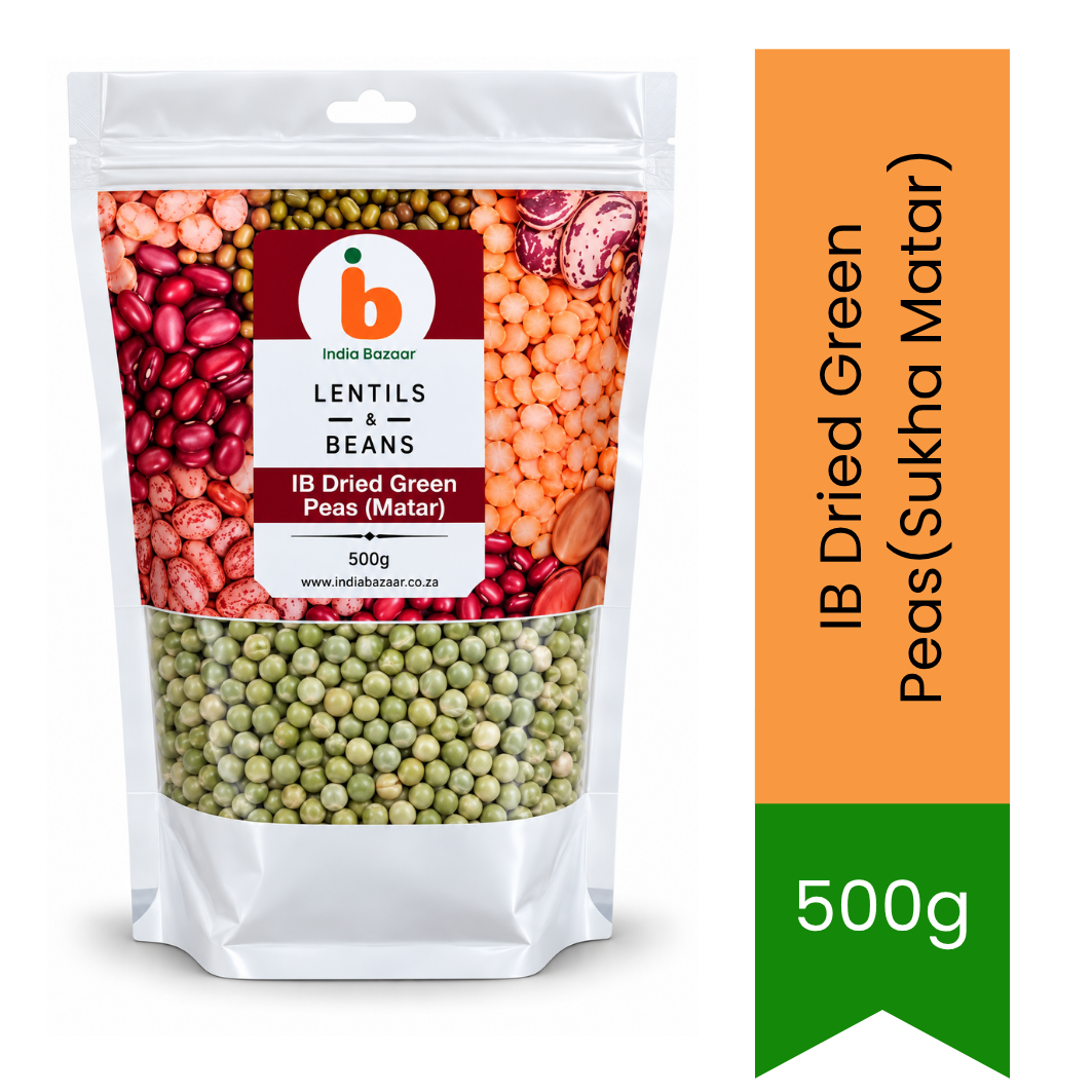 IB Dried Green Peas (Sukha Hara Matar) - Premium Whole Pulses & Pantry Staple | Rich Protein Source, Tender Texture & Wholesome Cooking | South Africa | India Bazaar