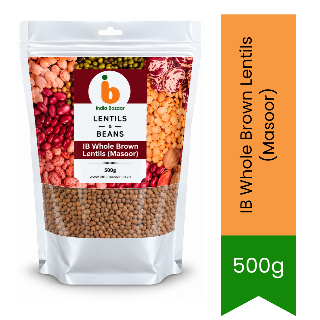 IB Whole Brown Lentils (Sabut Masoor) - Premium Pulses & Pantry Staple | Rich Protein Source, Earthy Flavor & Wholesome Cooking | South Africa | India Bazaar
