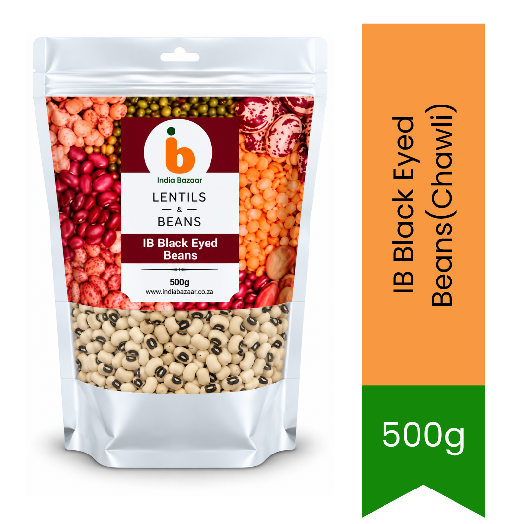 IB Black Eyed Beans (Lobia / Chawli) - Quick-Soaking Mild Creamy Field Beans for Savoury African-Indian Stews & Traditional Soups | South Africa | India Bazaar
