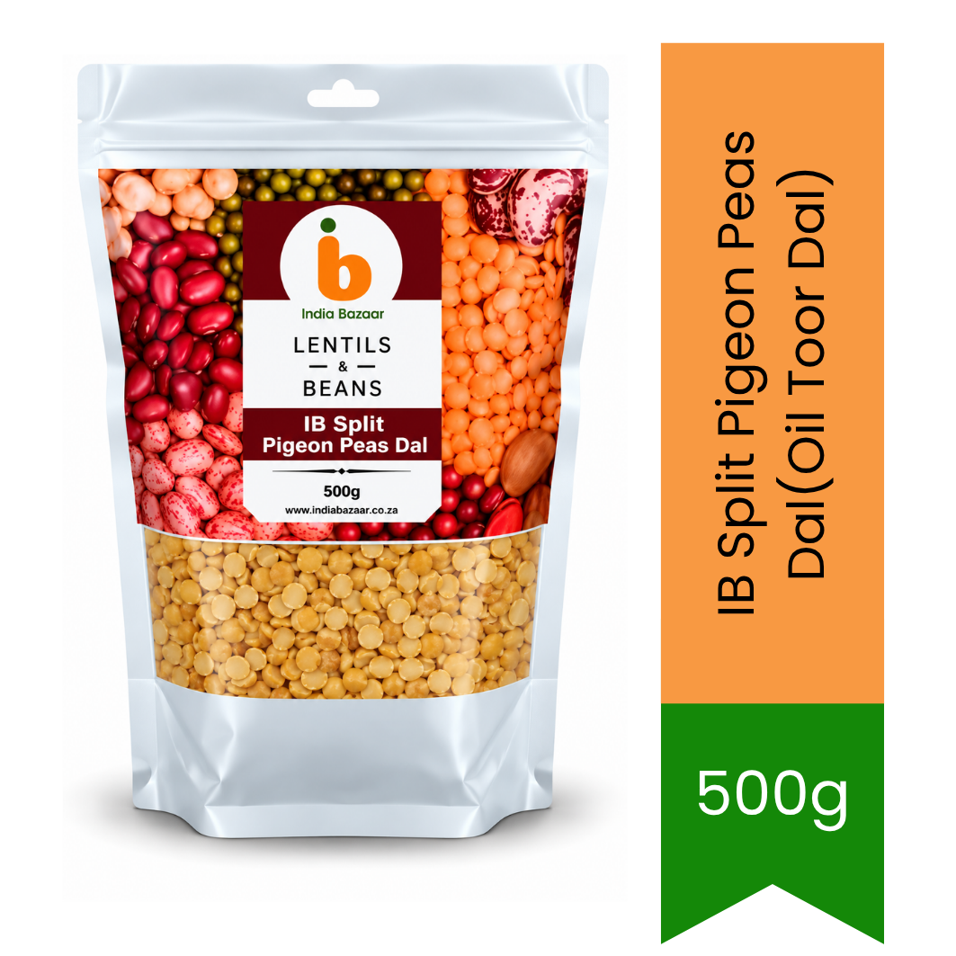 IB Split Pigeon Peas Dal (Oil Toor / Tuver Dal) - Bulk Lentils for Soups, Stews, Curries & Pap | Soft, Mild & Easy-Cooking | South Africa | India Bazaar
